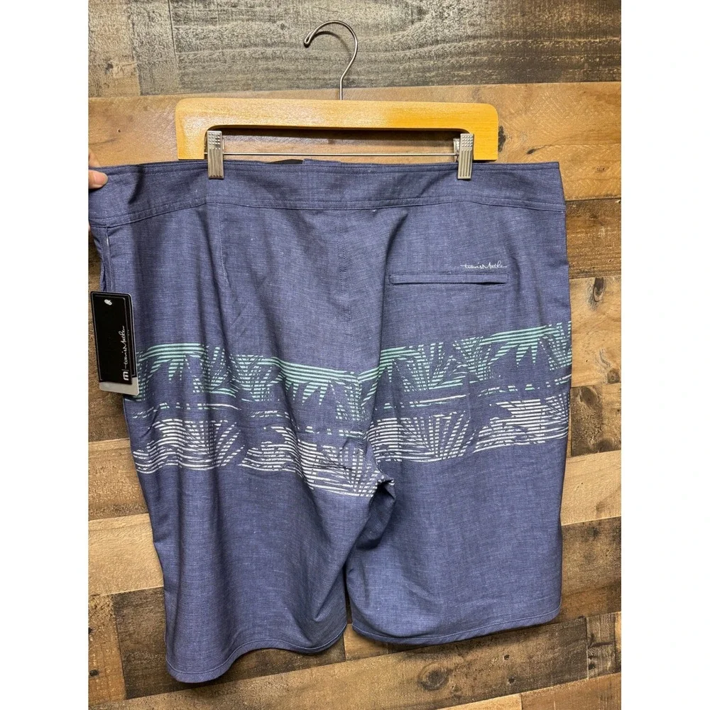 TravisMathew Parked The Shark‎ Board Shorts Heather Insignia Blue Mens 42 1MW423